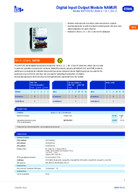 Thumbnail of document Data Sheet - 9471/35 NAMUR digital input/output module for Zone 2 Ex n